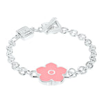 Flower Power - Bracelet - Pink Enamel - 925 Sterling Silver - Gab Mc Neil