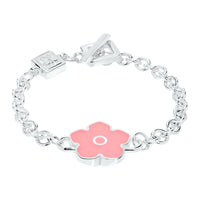 Flower Power - Bracelet - Pink Enamel - 925 Sterling Silver - Gab Mc Neil