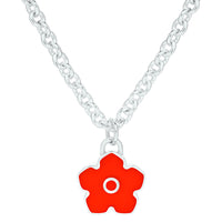 Flower Power - Necklace - Red Enamel - 925 Sterling Silver - Gab Mc Neil