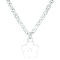 Flower Power - Necklace - White Enamel - 925 Sterling Silver - Gab Mc Neil