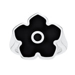 Flower Power - Ring - Black Enamel - 925 Sterling Silver - Gab Mc Neil