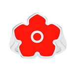 Flower Power - Ring - Red Enamel - 925 Sterling Silver - Gab Mc Neil